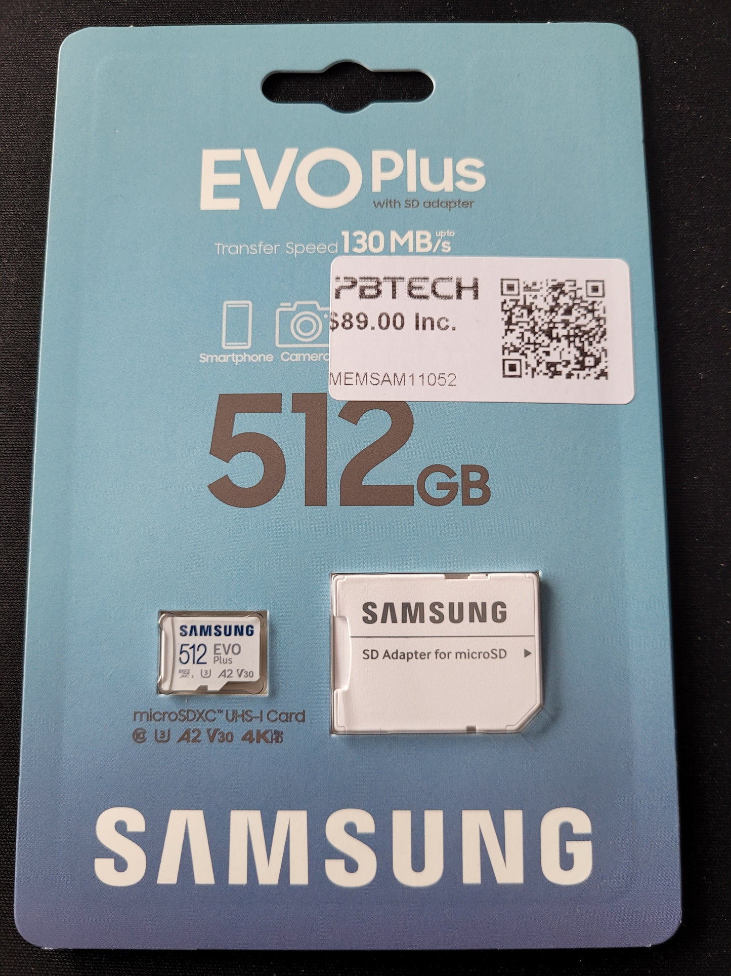 Samsung Evo Plus 512gb microSD card